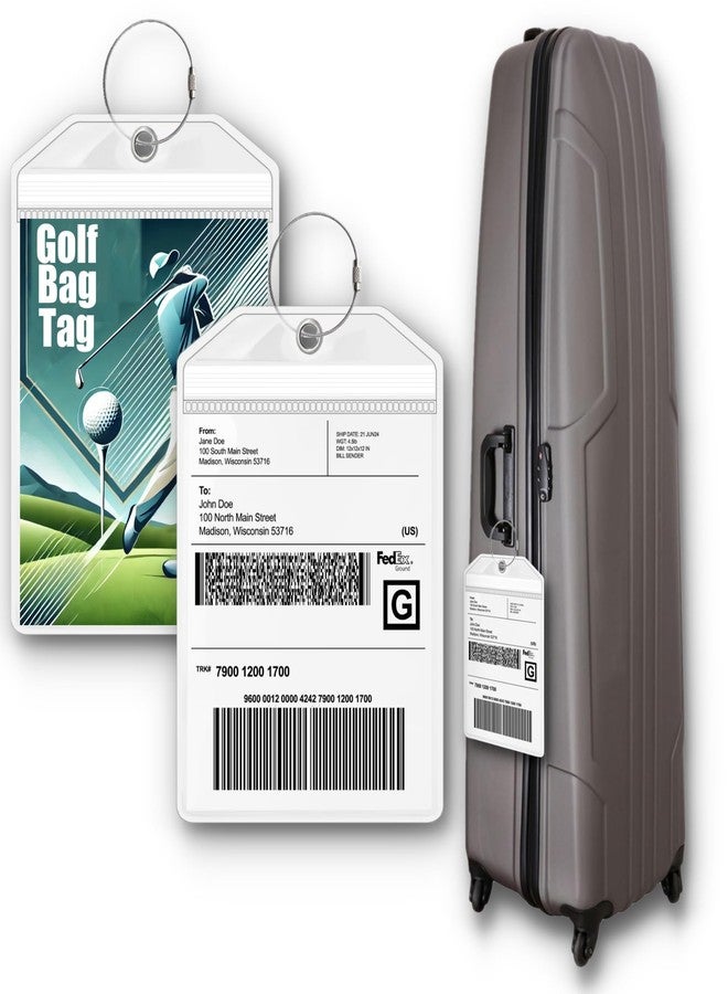 HODL 21 Golf Bag Luggage Tag - Extra Large 9" x 6", Waterproof Plastic Zipper Pouch, PVC Tags for Golf Bag - Sealable Label Holder (2) - Image 1